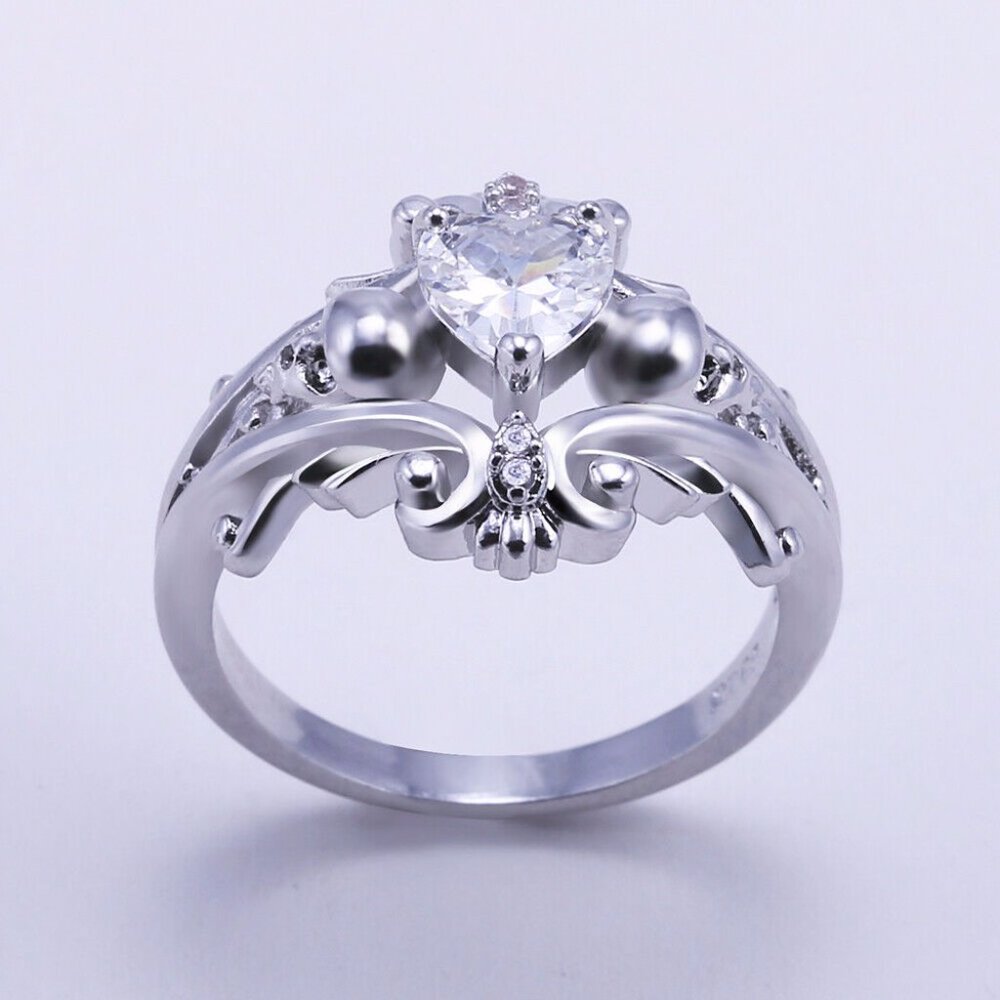 New Romantic 925 Sterling Silver Heart Shape Ring - Picture 4 of 6